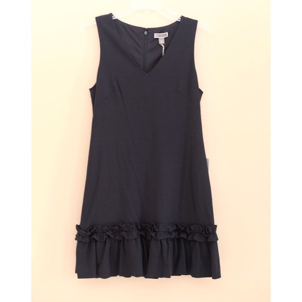 Chelsea 28 Ruffle Hem Navy Sheath  Dress